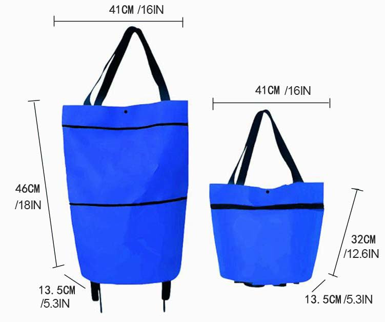 2-in-1 Foldable Shopping Trolley – Sturdy Bag