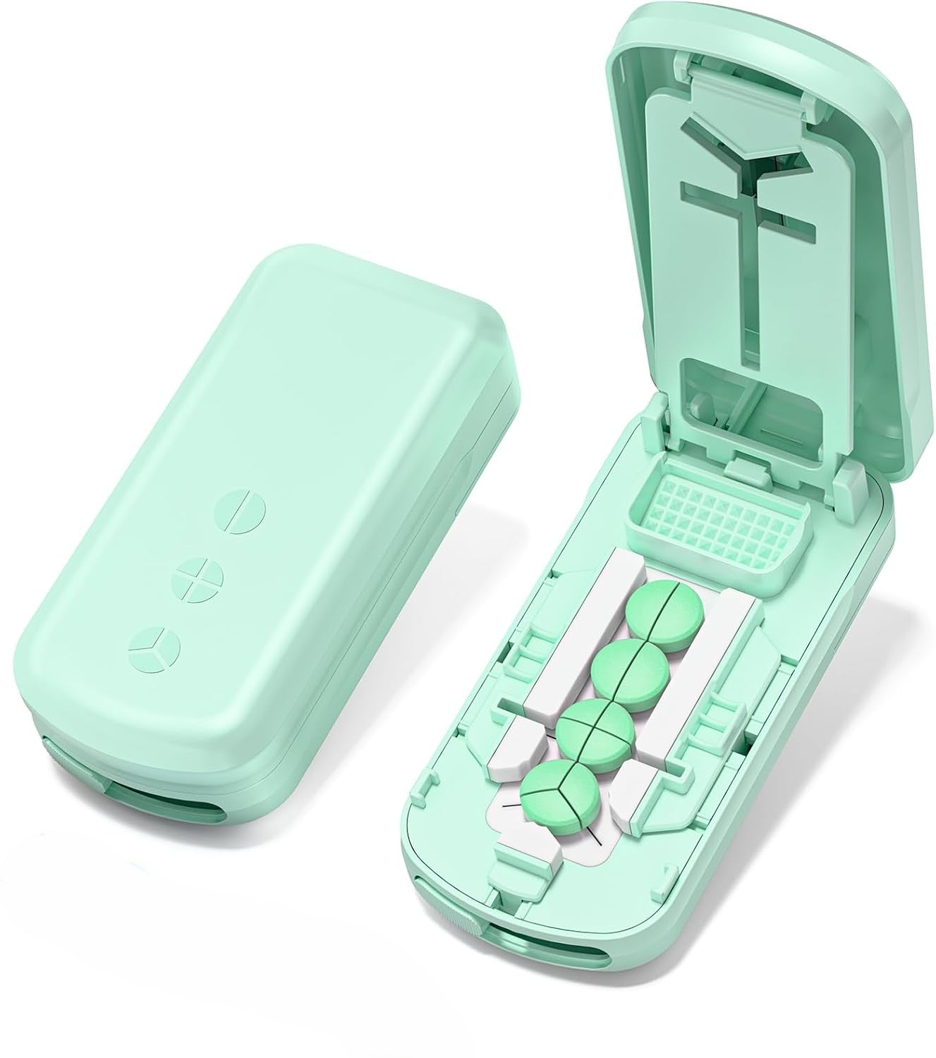 Portable Pill Box With Cutter