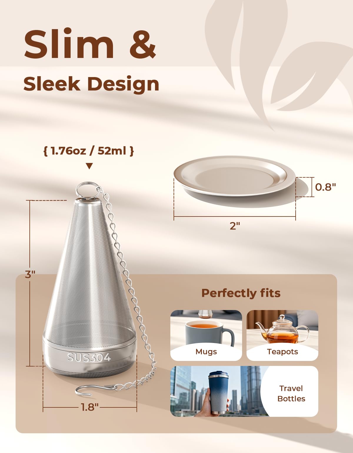 Cone Tea Infusers for Loose Leaf Tea