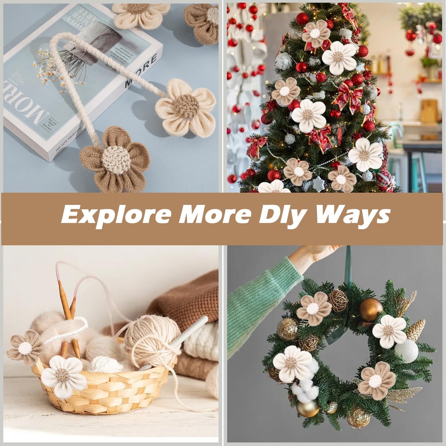 Twisted Boho Flower Curtain Tiebacks for Curtains
