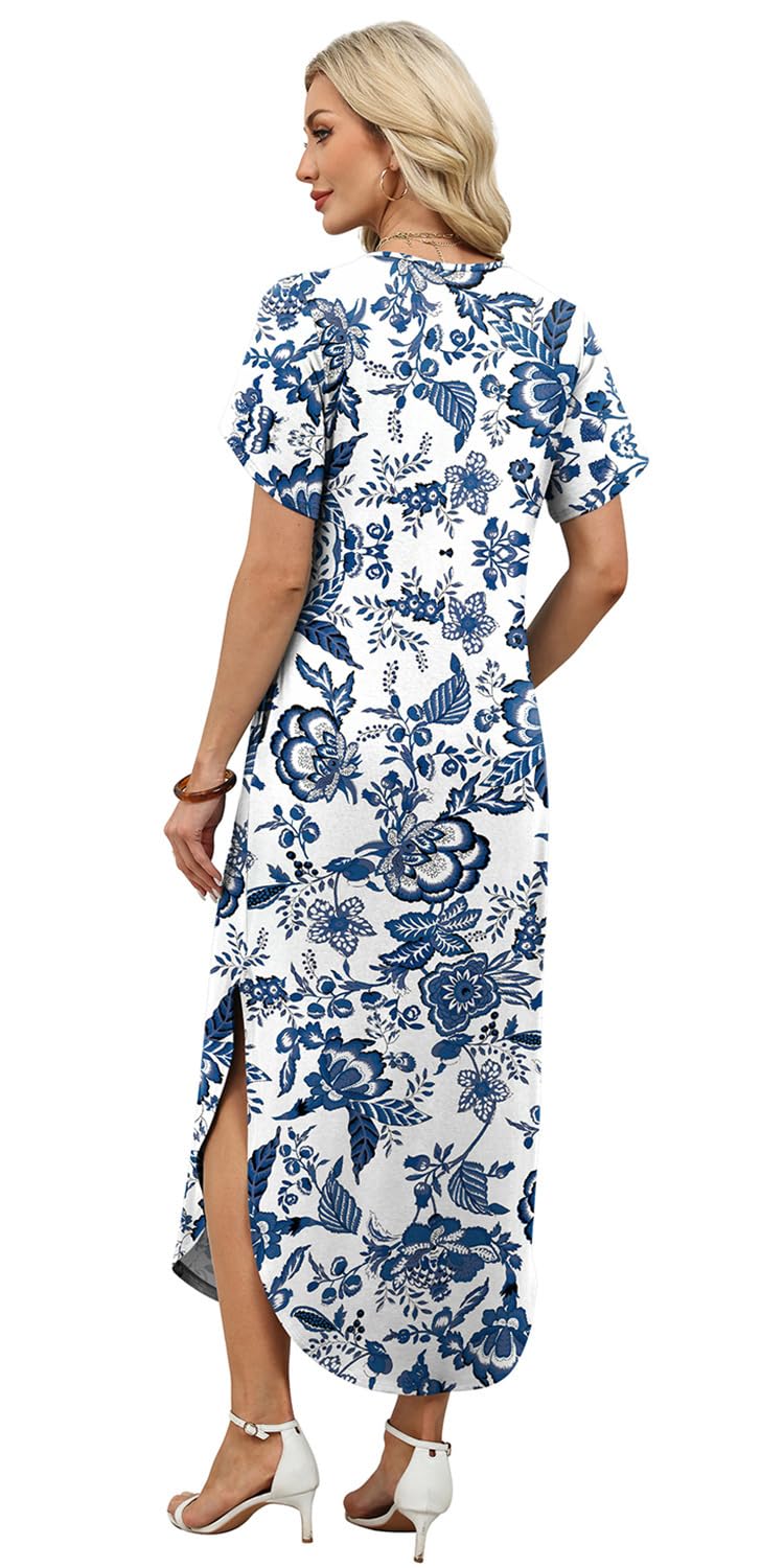 V Neck Slit Casual Beach Dress
