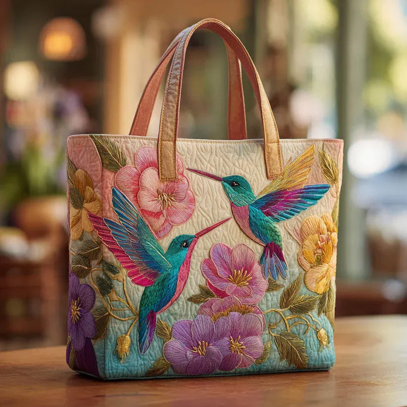 Hummingbird Garden Handmade Tote Bag