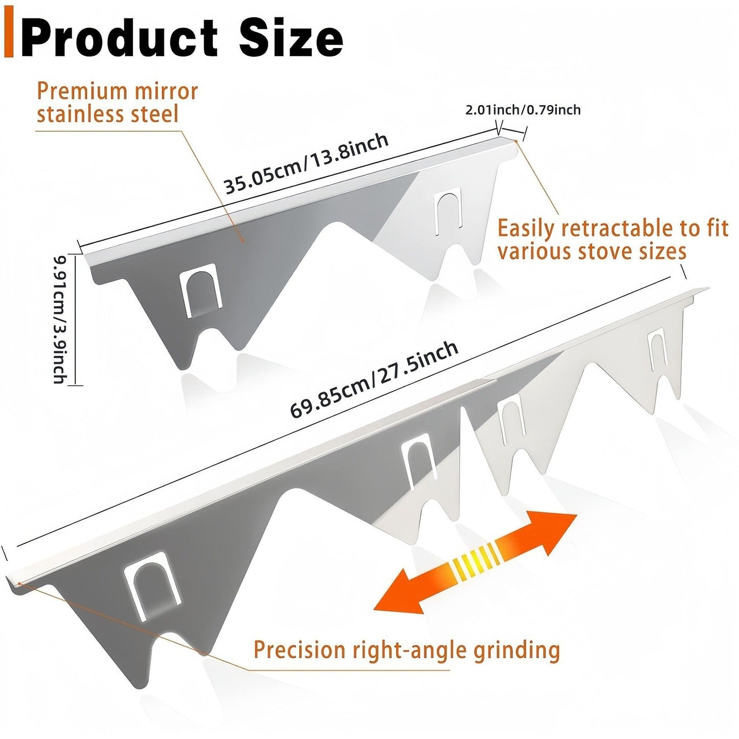 Stainless Steel Stove Gap Covers