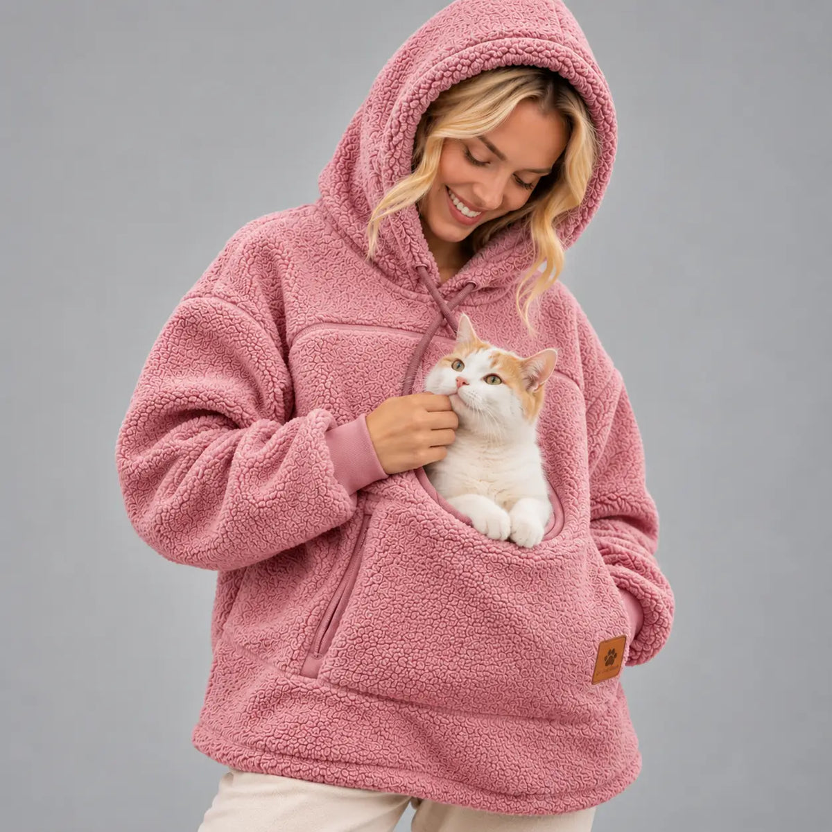 Cozy Pet Carrier Hoodie Built in Pouch for Cats Small Dogs