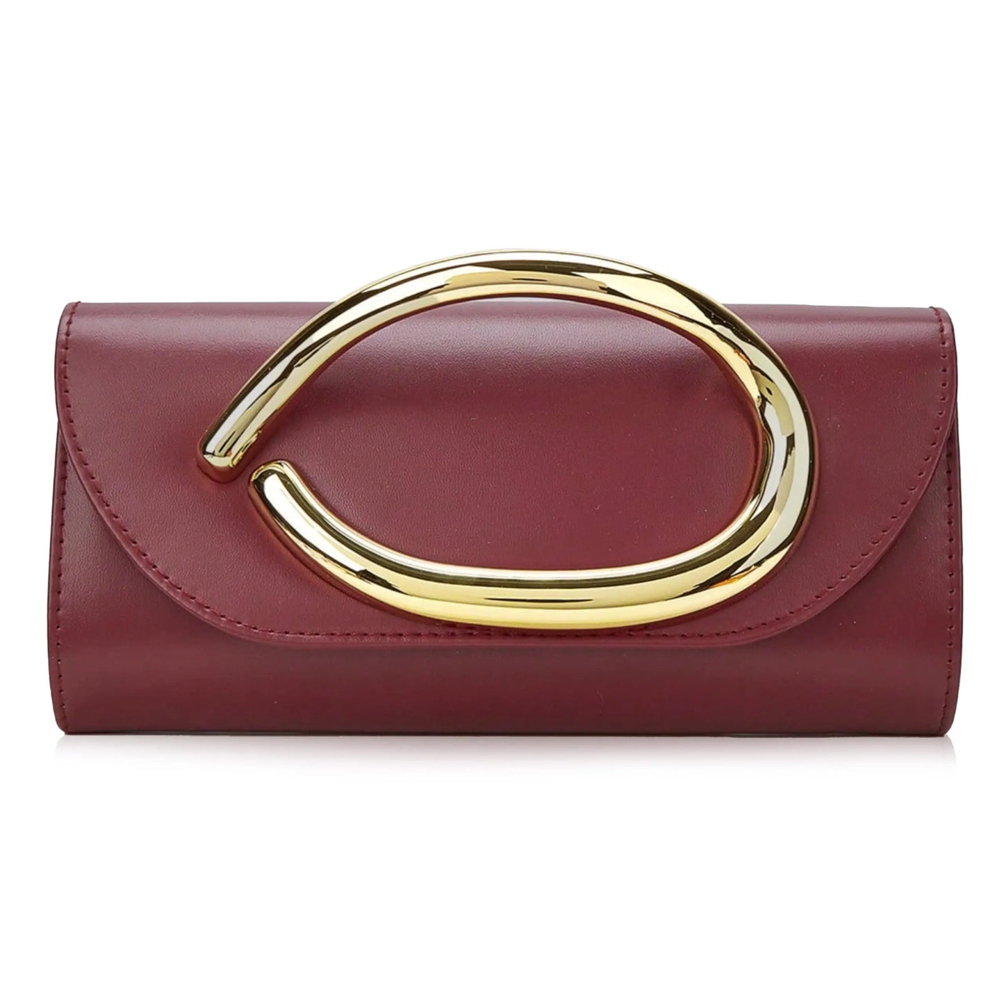 Metal Handle Metallic Clutch Purse