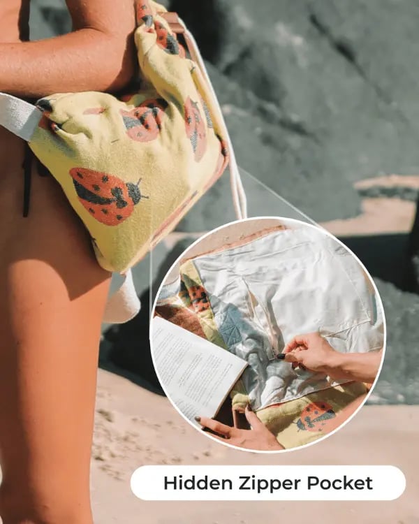 2-in-1 Seashells Towel Bag