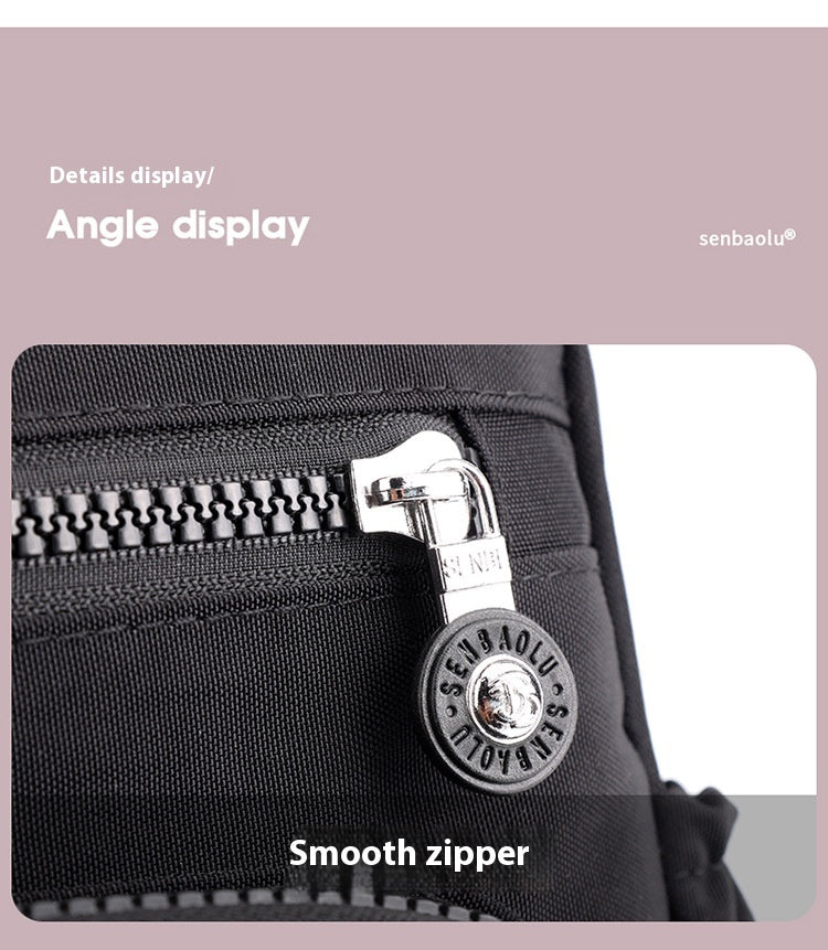 Nylon Lightweight Single Shoulder Bag with Multiple Pockets