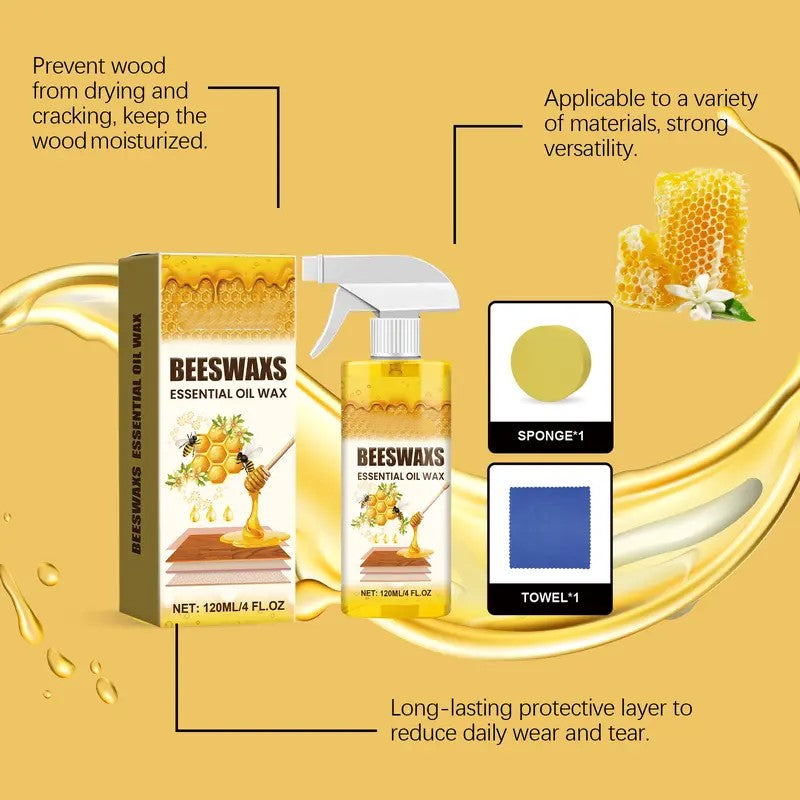 Beeswax Wood Polish Spray Restore Shine Protect Furniture