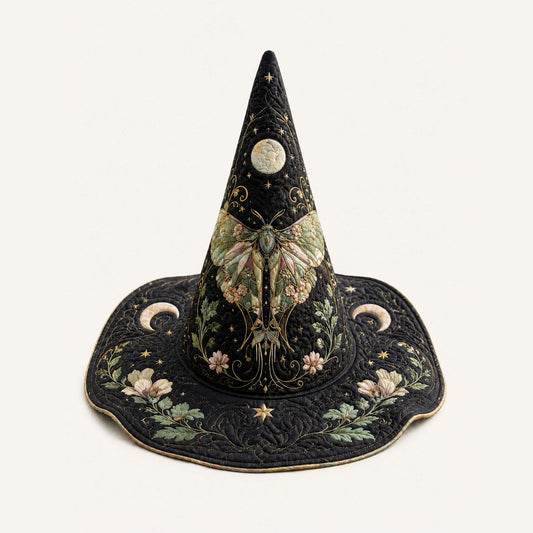 Moth Fairy Victorian Gothic Handcrafted Quilted Witch Hat