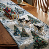 Festive Husky Quilted Table Runner