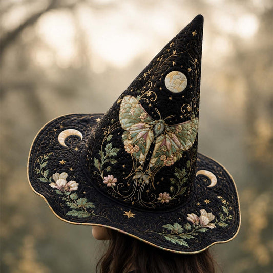 Moth Fairy Victorian Gothic Handcrafted Quilted Witch Hat
