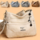 Women's Length Multi-Pocket Crossbody Shoulder Bag