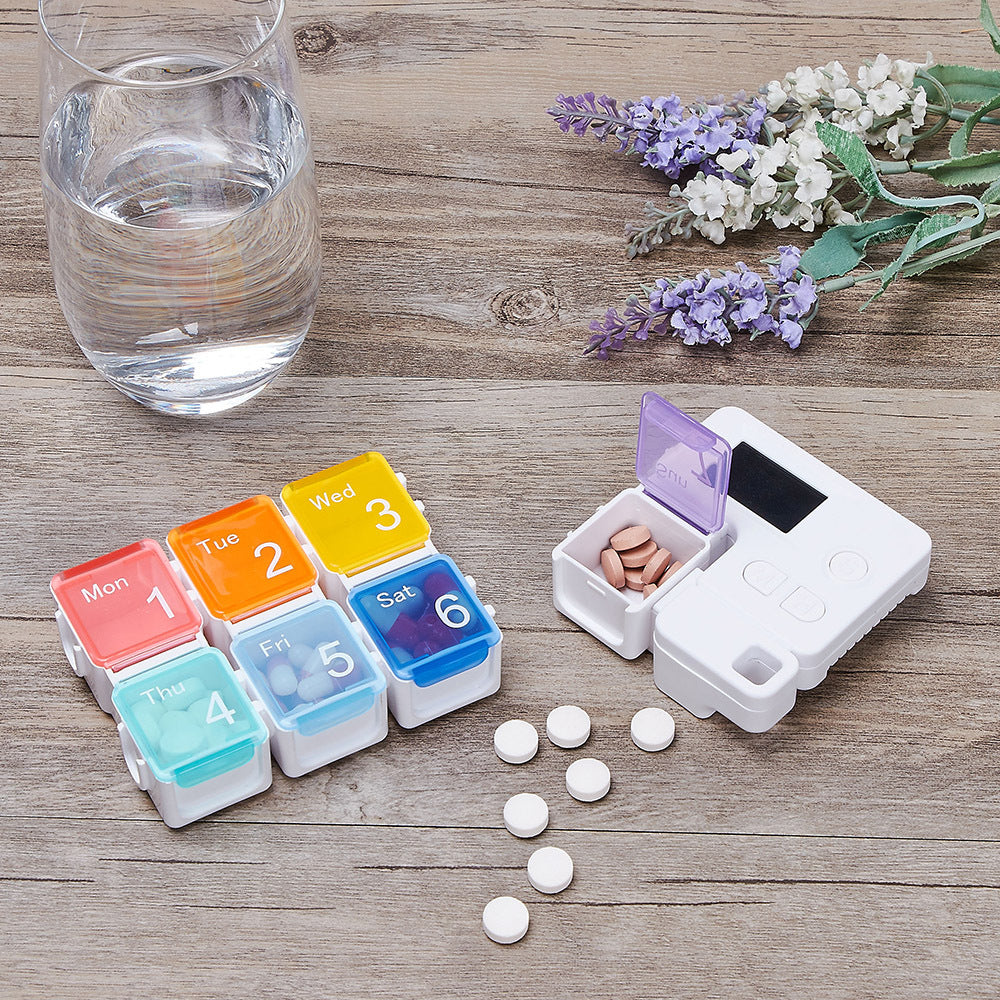 7 Days Pill Dispenser Organizer with Reminder Alarm