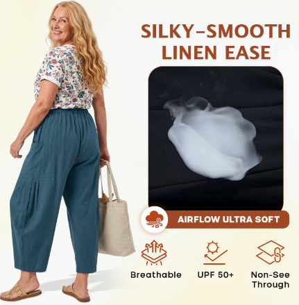 Breezyflow Linen Wide Leg Cargo Pants