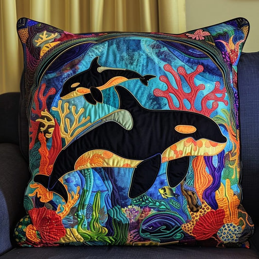 Aquatic Abundance Quilted Pillowcase