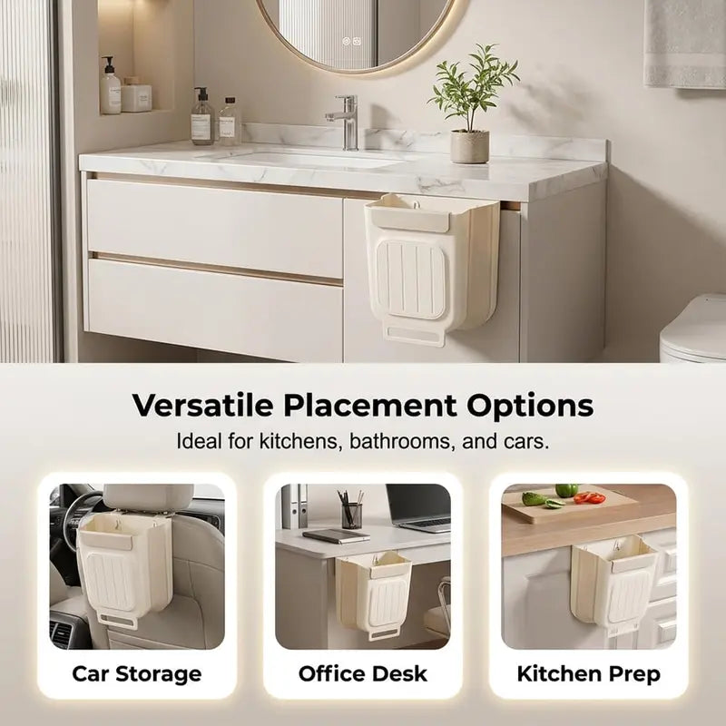 Space Saving Collapsible Foldable Kitchen Trash Can