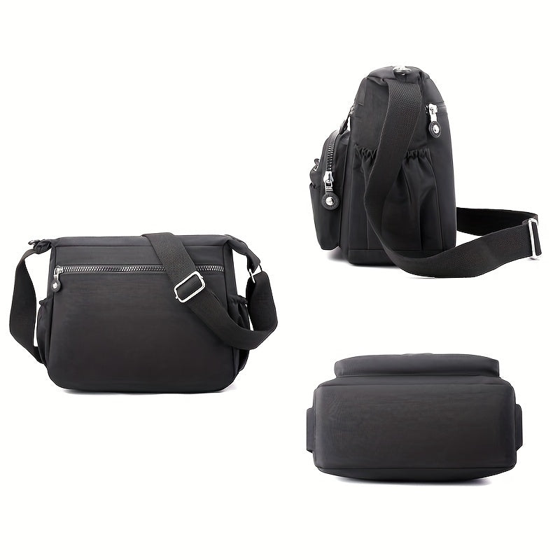 Nylon Lightweight Single Shoulder Bag with Multiple Pockets