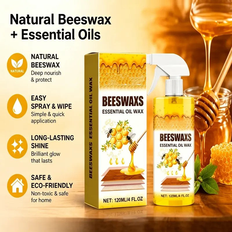 Beeswax Wood Polish Spray Restore Shine Protect Furniture