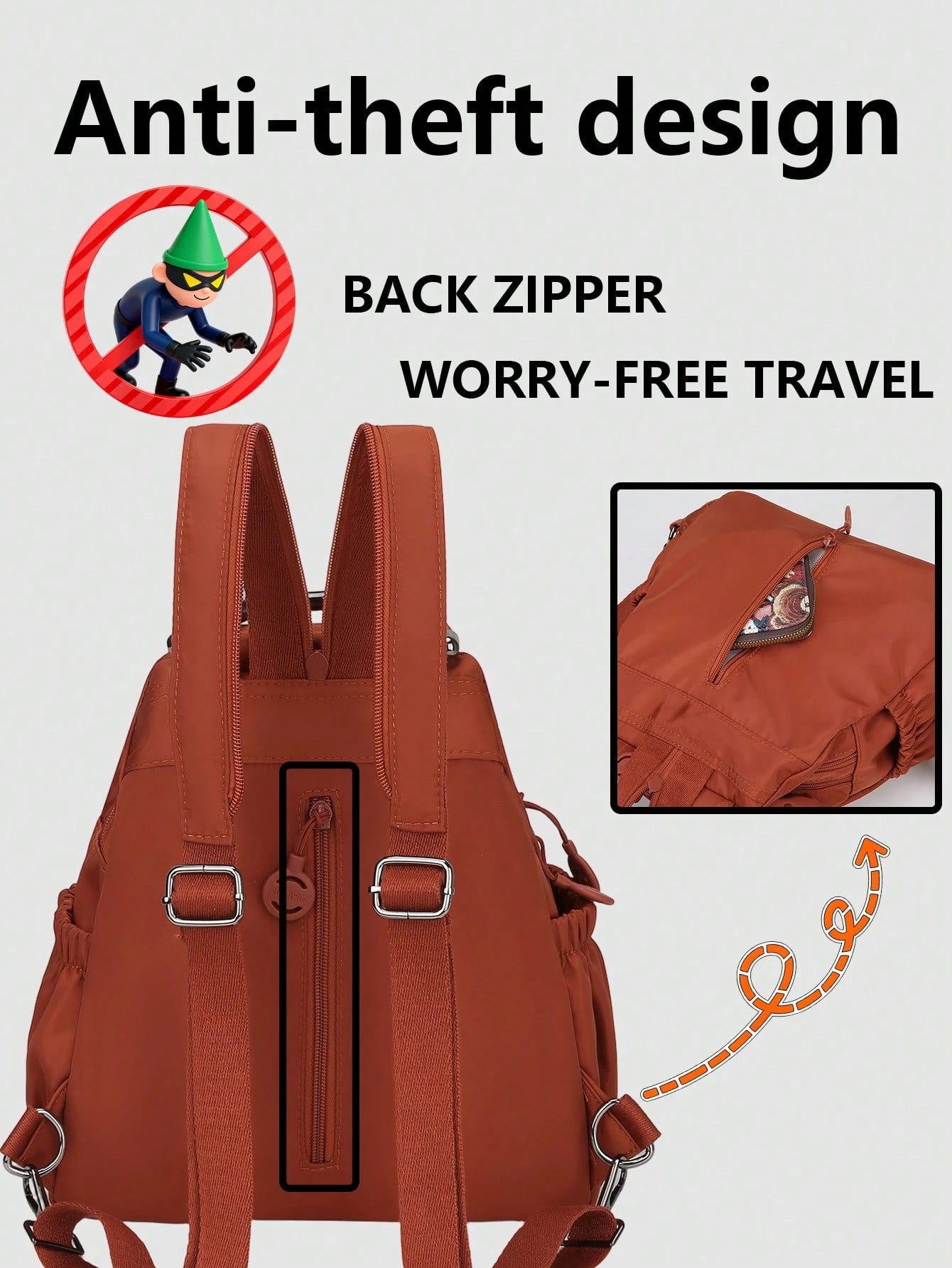 Women's Lightweight Nylon Casual Backpack