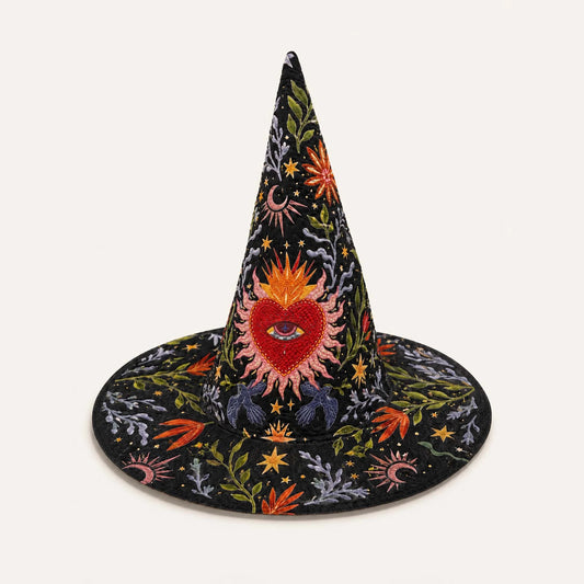 Sacred Heart Handcrafted Quilted Witch Hat