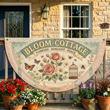 Bloom Cottage Floral Quilted Fan Flag