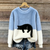 Black Cat Cosy Oversized Plush Sweatshirt