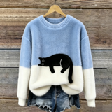 Black Cat Cosy Oversized Plush Sweatshirt