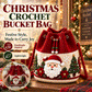 🎄 3D Crochet Christmas Bucket Bag ✨ Festive Crossbody Purse with Detachable Strap