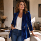 Full Size Velvet Open-Front Cardigan Plus Size
