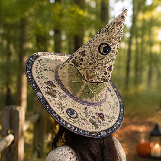 Cottagecore Botanical Fantasy Handcrafted Quilted Witch Hat