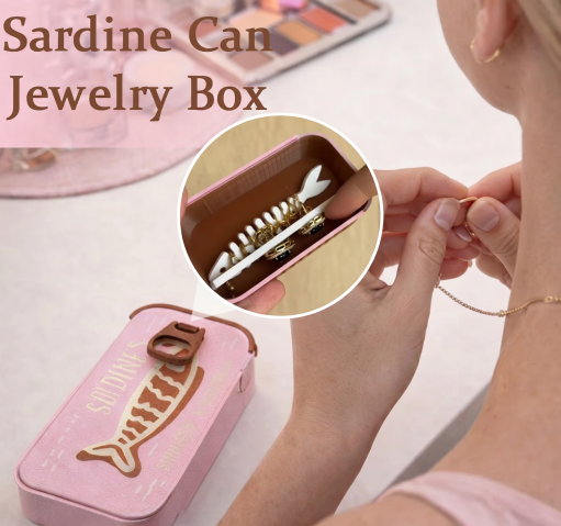Vintage Sardine Jewelry Box Organizer