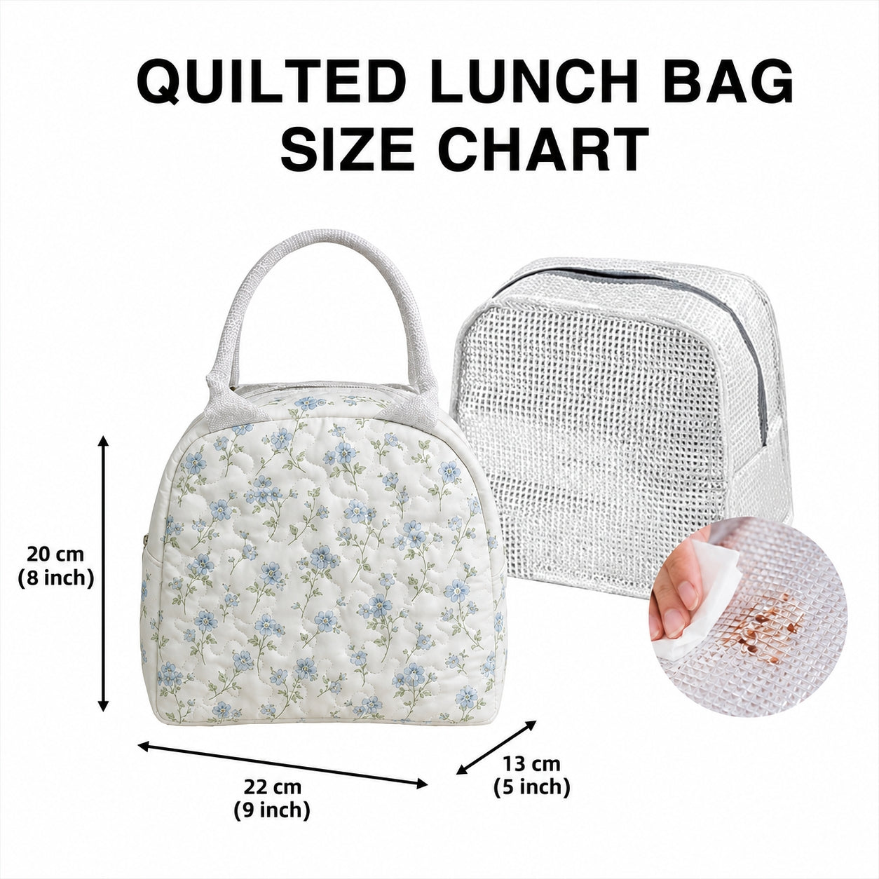 Forest Bear Quilted Lunch Bag