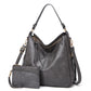 Luxury Leather Print Hobo Anti-theft Handbag