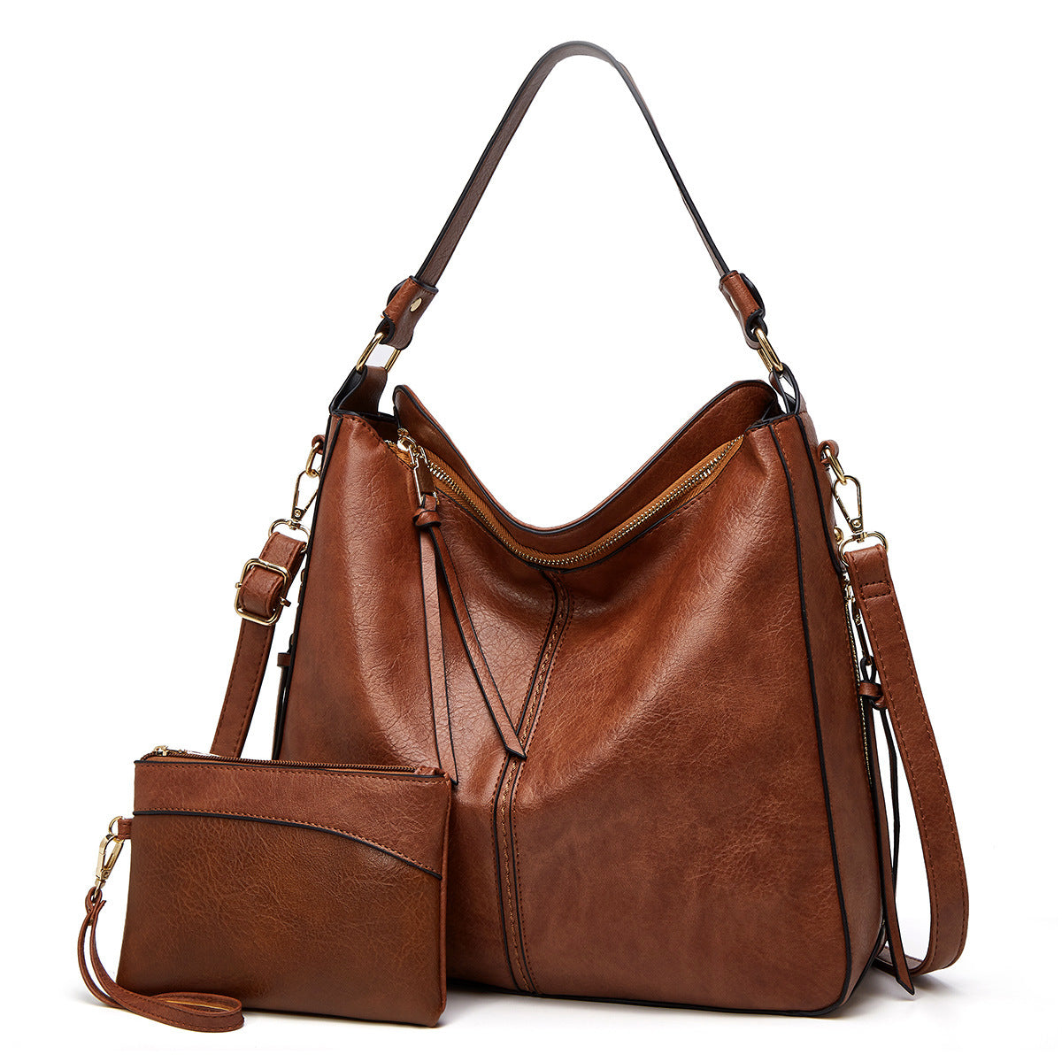 Luxury Leather Print Hobo Anti-theft Handbag