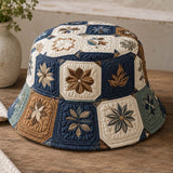 Vintage Boho Floral Quilted Bucket Hat