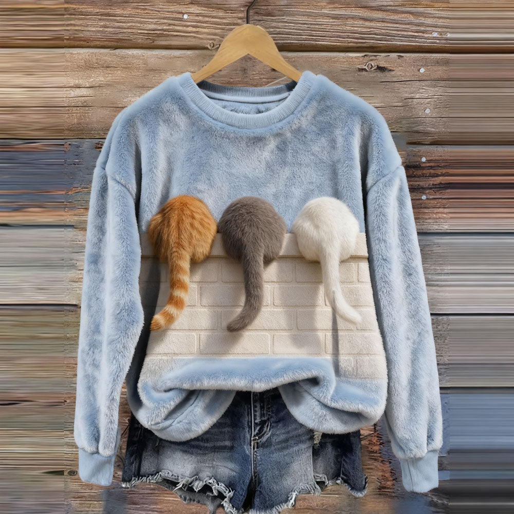 Cute Lazy Cats Cozy Plush Sweatshirt