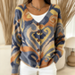 Comfortable Button-up Faux-knit Cardigan