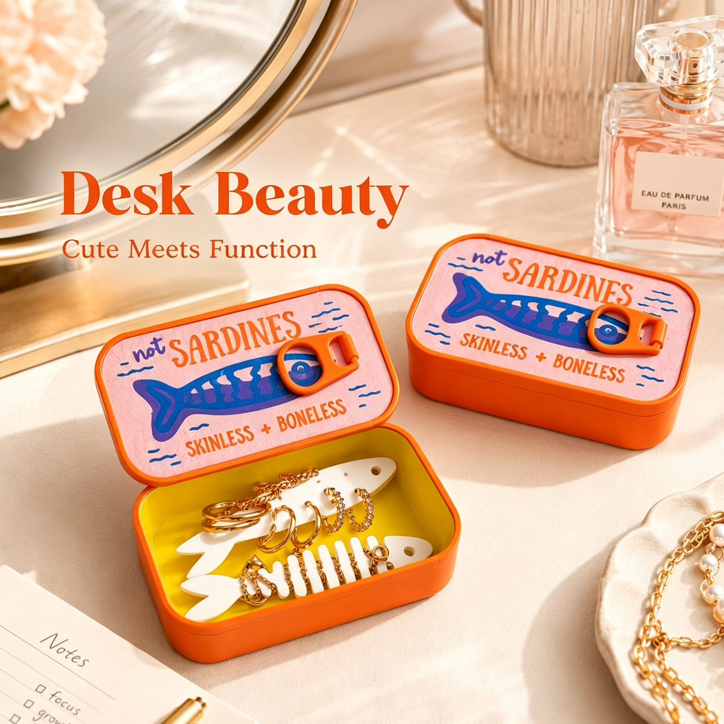 Vintage Sardine Jewelry Box Organizer