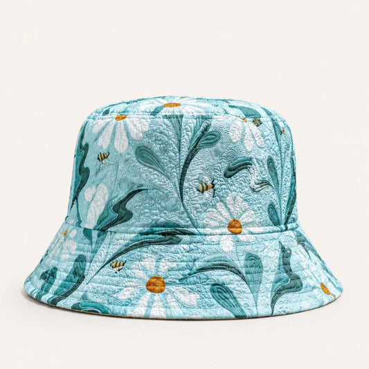 Coastal Botanical Quilted Bucket Hat