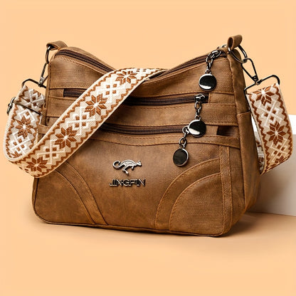 Women's Length Multi-Pocket Crossbody Shoulder Bag