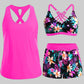 3 Piece Tankini with Shorts - Sporty Swimsuit