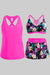 3 Piece Tankini with Shorts - Sporty Swimsuit