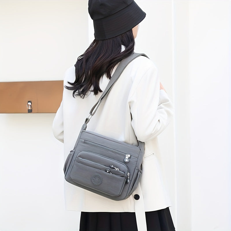 Nylon Lightweight Single Shoulder Bag with Multiple Pockets