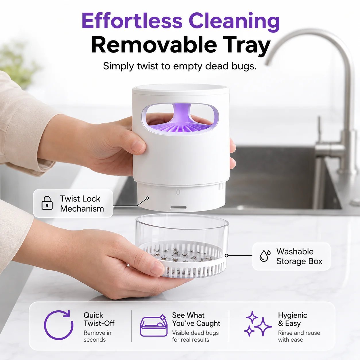 Quiet UV Mosquito Trap – Chemical-Free & Safe for Kids & Pets