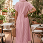 Women’s Striped Button-Down Midi Shirt Dress