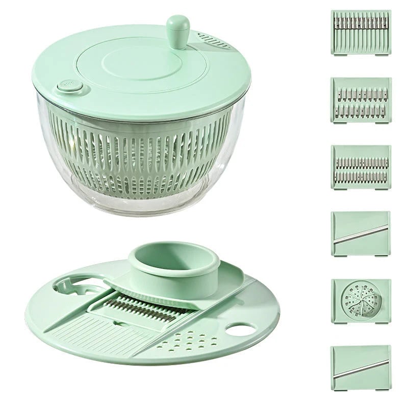🔥9-in-1 Multifunctional Large Capacity Salad Spinner & Slicer