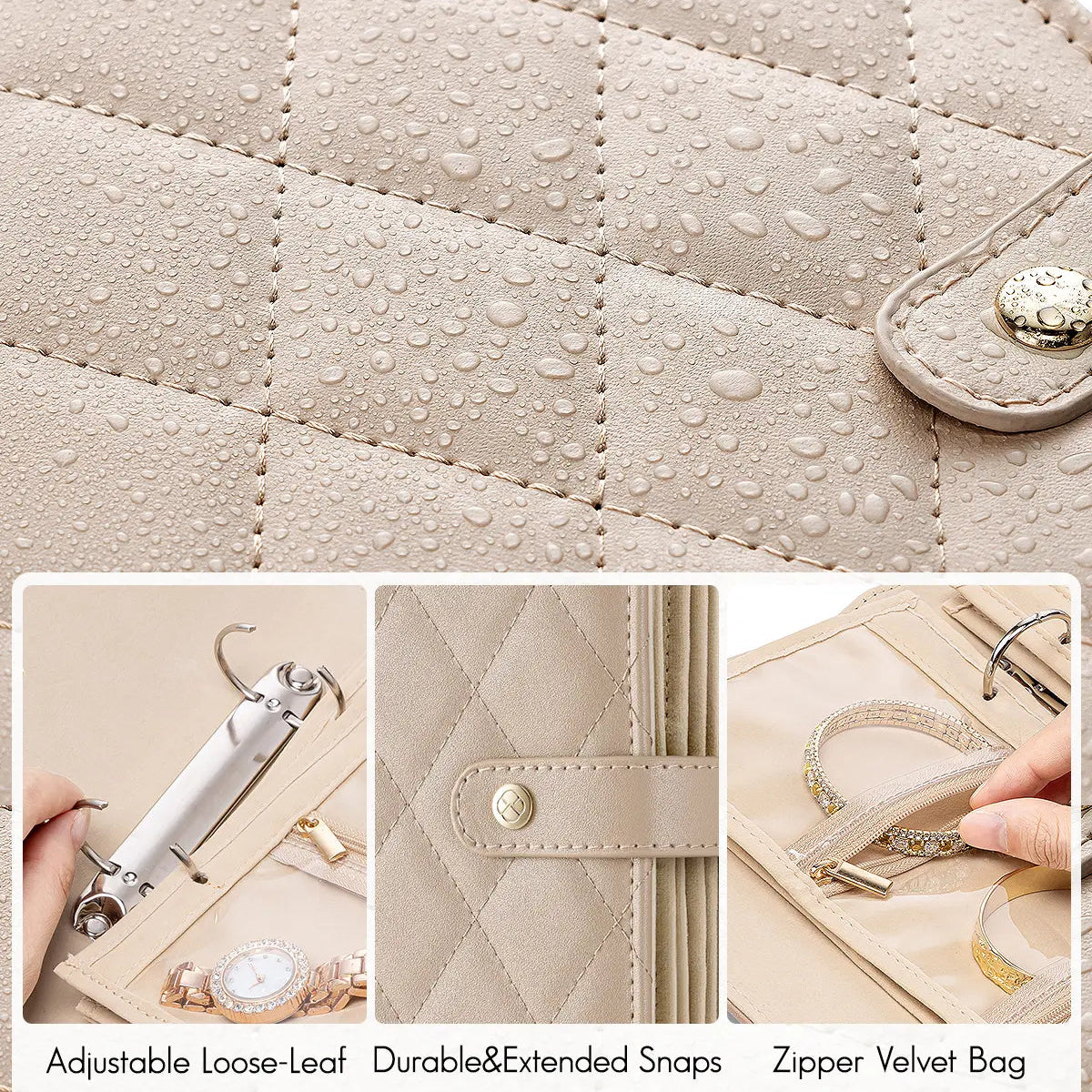 PU Leather Travel Jewelry Organizer Book
