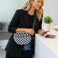 Plus Size Checkered Nylon Crossbody Bum Bag