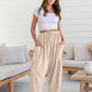 Breezyflow Linen Wide Leg Cargo Pants