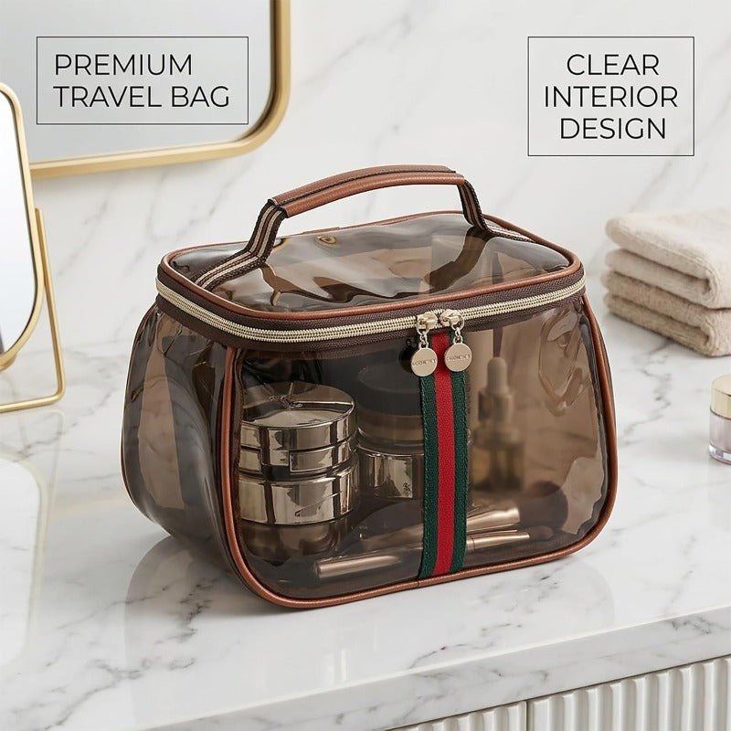 Vintage Clear Cosmetic Waterproof Transparent Toiletry Bag
